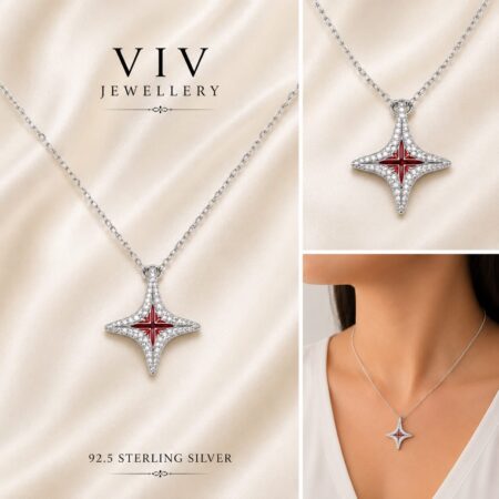 North Star Enamel Necklace