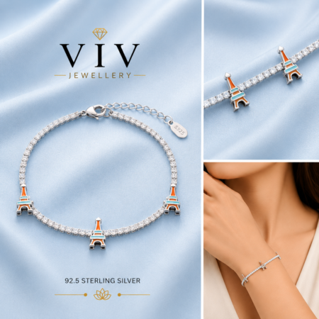 Eiffel Tower Tennis Bracelet